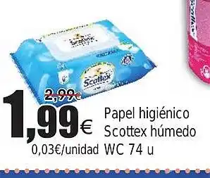 FROIZ Papel higiénico € Scottex húmedo oferta