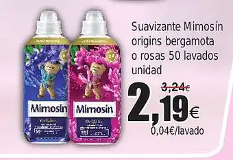 FROIZ Suavizante Mimosín origins bergamota o rosas 50 lavados unidad oferta
