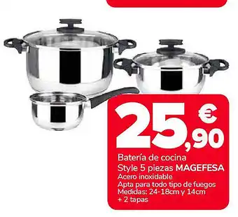 Supeco MAGEFESA Batería de cocina Style 5 piezas oferta