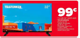 Supeco TELEFUNKEN TV LED 32" 32DTH825 oferta