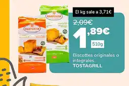 Supeco TOSTAGRILL Biscottes originales o integrales oferta