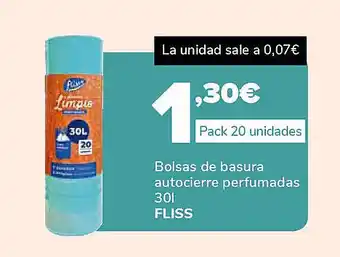 Supeco FLISS Bolsas de basura autocierre perfumadas oferta