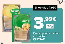 Supeco QUESAR Queso gouda o edam en lonchas oferta