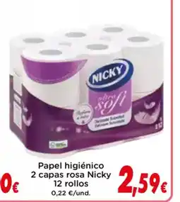 Proxi NICKY Papel higiénico 2 capas rosa oferta