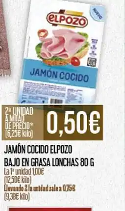 Claudio Jamón cocido jamón cocido elpozo bajo en grasa lonchas oferta
