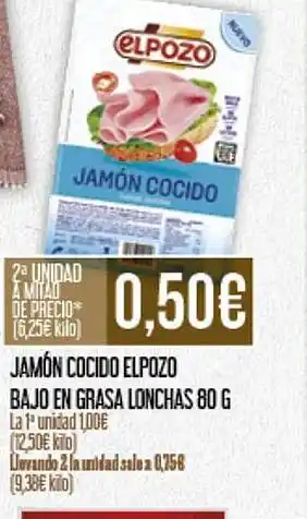 Claudio Jamón cocido jamón cocido elpozo bajo en grasa lonchas oferta
