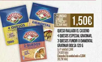 Claudio Queso rallado el caserio 4 quesos especial gratinar oferta