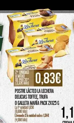Claudio Postre lácteo la lechera delicias toffee, trufa oferta