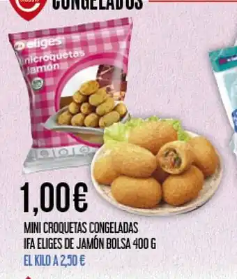 Claudio Mini croquetas congeladas ifa eliges de jamón bolsa oferta