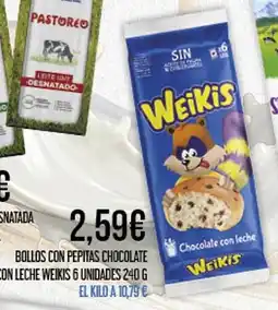 Claudio Bollos con pepitas chocolate con leche weikis 6 unidades oferta