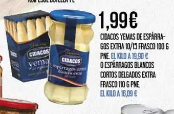Claudio CIDACOS yemas de espárra- gos extra 10/15 frasco oferta