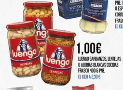 Claudio LUENGO garbanzos, lentejas o alubias blancas cocidas frasco oferta