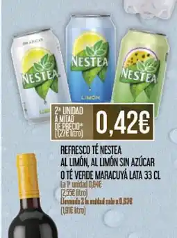 Claudio Refresco té nestea al limón, al limón sin azúcar o té verde maracuya lata oferta
