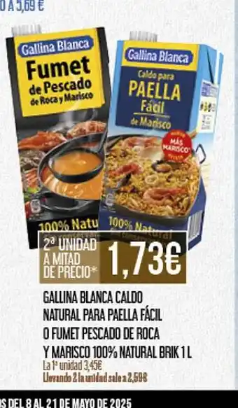 Claudio GALLINA BLANCA caldo natural para paella fácil o fumet pescado de roca oferta