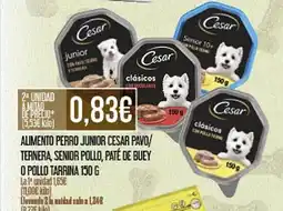 Claudio Alimento perro junior cesar pavo/ ternera, senior pollo, paté de buey oferta