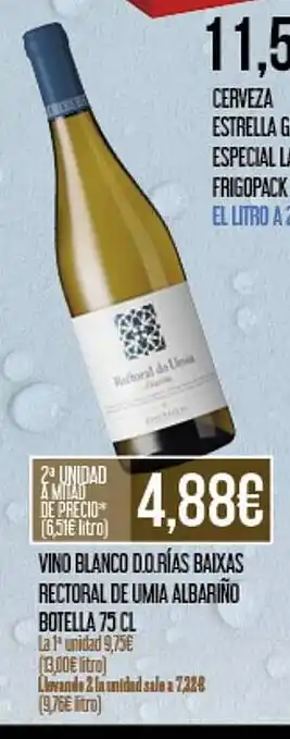 Claudio Vino blanco d.o.rías baixas rectoral de umia albariño oferta