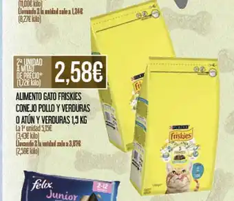 Claudio Alimento gato friskies conejo pollo y verduras o atún y verduras oferta