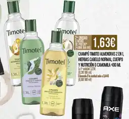 Claudio Champú timotei almendras 2 en 1, hierbas cabello normal, cuerpo y nutrición o camomila oferta