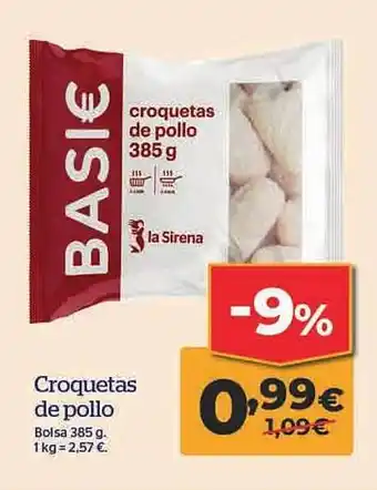 La Sirena Croquetas de pollo oferta