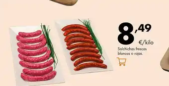 Supermercados Lupa Salchichas frescas blancas o rojas oferta