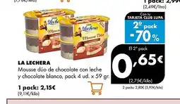 Supermercados Lupa LA LECHERA Mousse dúo de chocolate con leche oferta