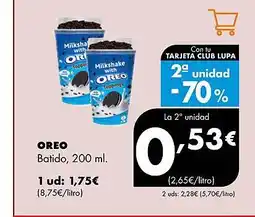 Supermercados Lupa OREO Batido oferta