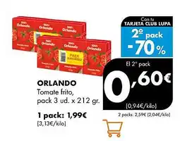 Supermercados Lupa ORLANDO Tomate frito oferta