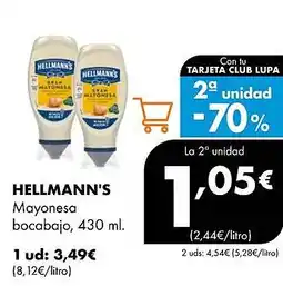 Supermercados Lupa HELLMANN'S Mayonesa bocabajo oferta