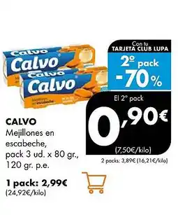 Supermercados Lupa CALVO Mejillones en escabeche oferta