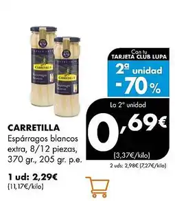Supermercados Lupa CARRETILLA Espárragos blancos extra, 8/12 piezas oferta