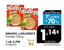 Supermercados Lupa SMACKS DE KELLOGG'S Cereales oferta