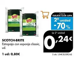 Supermercados Lupa SCOTCH-BRITE Estropajo con esponja classic oferta