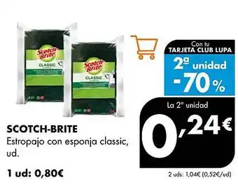 Supermercados Lupa SCOTCH-BRITE Estropajo con esponja classic oferta