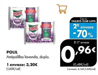 Supermercados Lupa POLIL Antipolillas lavanda, duplo oferta