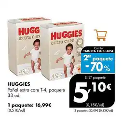 Supermercados Lupa HUGGIES Pañal extra care T-4 oferta