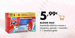 Supermercados Lupa BLOOM MAX Insecticida eléctrico moscas y mosquitos, aparato + recambio +1 recambio gratis oferta
