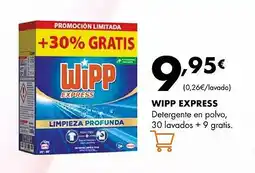 Supermercados Lupa WIPP EXPRESS Detergente en polvo, 30 lavados +9 gratis oferta