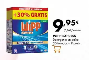 Supermercados Lupa WIPP EXPRESS Detergente en polvo, 30 lavados +9 gratis oferta