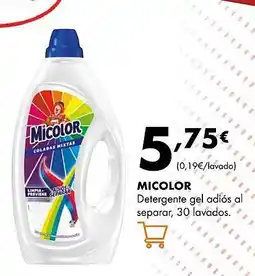 Supermercados Lupa MICOLOR Detergente gel adiós oferta