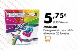 Supermercados Lupa MICOLOR Detergente trio caps adiós oferta