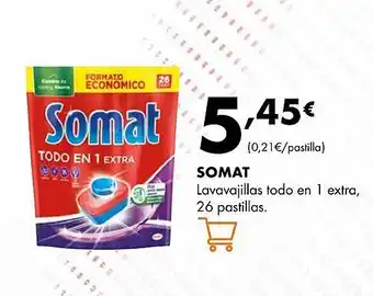 Supermercados Lupa SOMAT Lavavajillas todo en 1 extra, 26 pastillas oferta