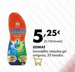 Supermercados Lupa SOMAT Lavavajillas máquina gel antigrasa, 35 lavados. oferta