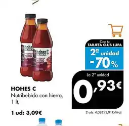 Supermercados Lupa HOHES C Nutribebida con hierro oferta
