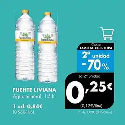 Supermercados Lupa FUENTE LIVIANA Agua mineral oferta