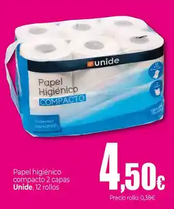UDACO UNIDE Papel higiénico compacto 2 capas oferta