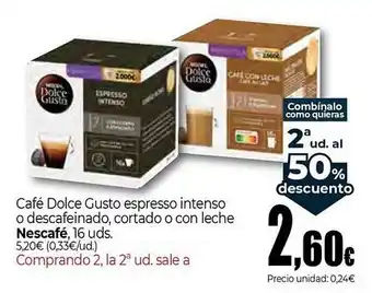 Unide Market NESCAFE Café Dolce Gusto espresso intenso o descafeinado, cortado o con leche oferta