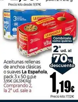 Unide Market LA ESPANOLA Aceitunas rellenas de anchoa clásicas oferta