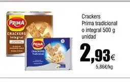 Cash FROIZ Crackers Prima tradicional o integral oferta