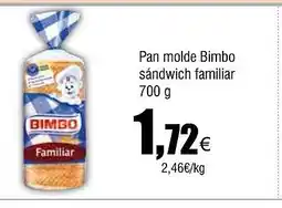 Cash FROIZ Pan molde Bimbo sándwich familiar oferta