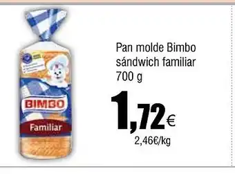 Cash FROIZ Pan molde Bimbo sándwich familiar oferta